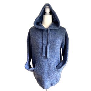 Madewell Wilmington Hoodie Sweater Blue Soft and Cozy Yarn Pullover Relaxed Fit